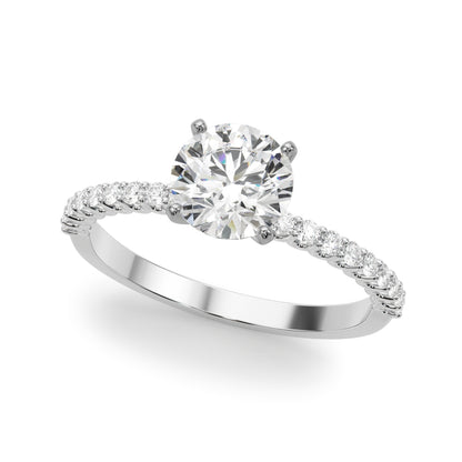 14K White Gold Engagement Ring With 1.76 TCW Diamond (Lab Grown VS-SI1, E/F/G)