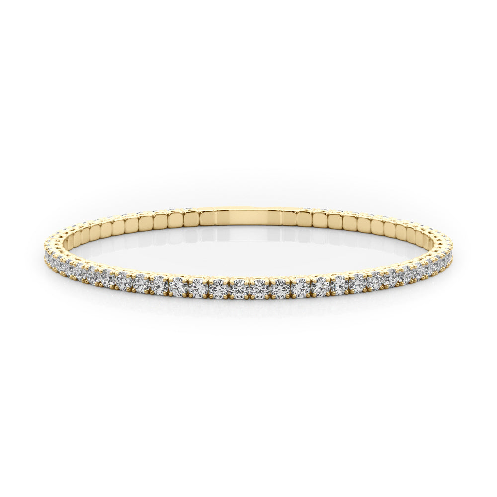 18K Yellow Gold Flexible Eternity Bangle With 1.66 TCW Diamond (Lab Grown VS-SI1, E/F/G)