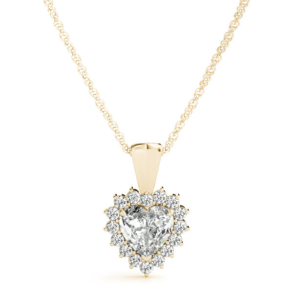 14K Yellow Gold Pendants Color Heart With 0.24 TCW Diamond (Lab Grown VS-SI1, E/F/G)