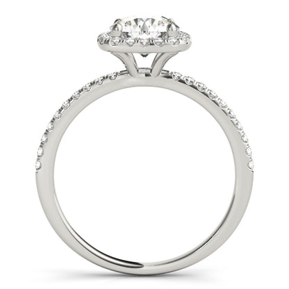 14K White Gold Engagement Rings Halo Round With 1.78 TCW Diamond (Lab Grown VS-SI1, E/F/G)