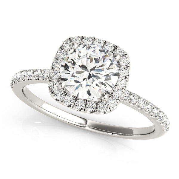 14K White Gold Engagement Rings Halo Round With 1.78 TCW Diamond (Lab Grown VS-SI1, E/F/G)