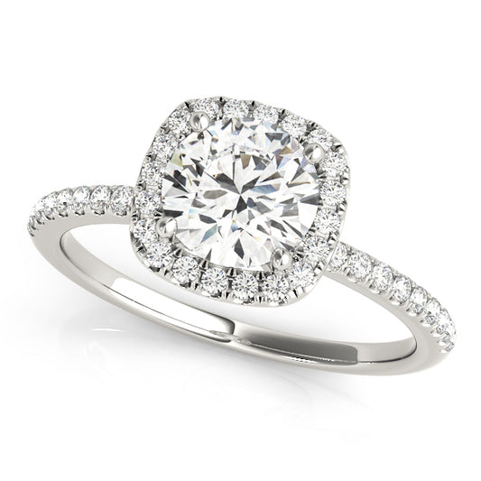 14K White Gold Engagement Rings Halo Round With 1.78 TCW Diamond (Lab Grown VS-SI1, E/F/G)