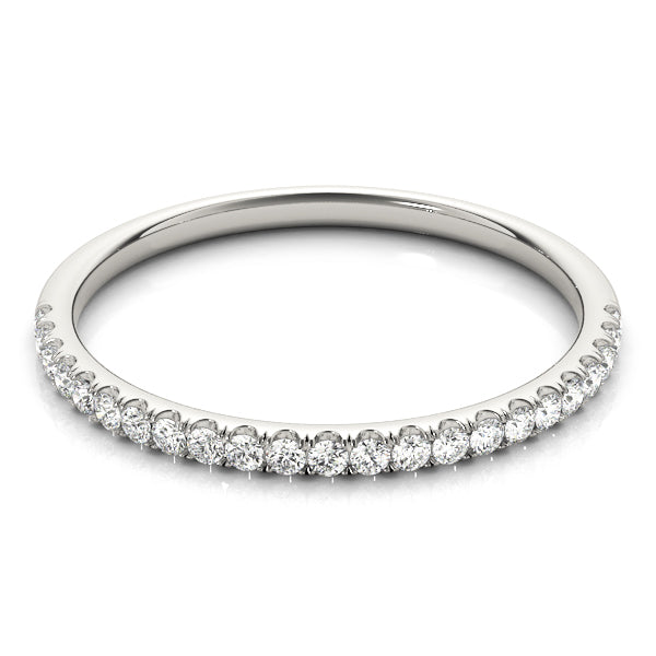 14K White Gold Wedding Bands Prong Set With 0.13 TCW Diamond (Lab Grown VS-SI1, E/F/G)