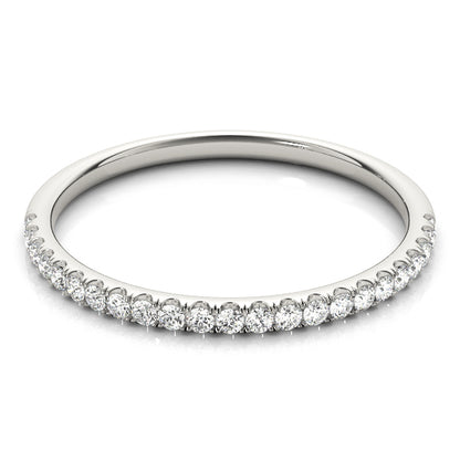 14K White Gold Wedding Bands Prong Set With 0.13 TCW Diamond (Lab Grown VS-SI1, E/F/G)