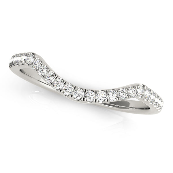 18K White Gold Wedding Band With 0.17 TCW Diamond (Lab Grown VS-SI1, E/F/G)