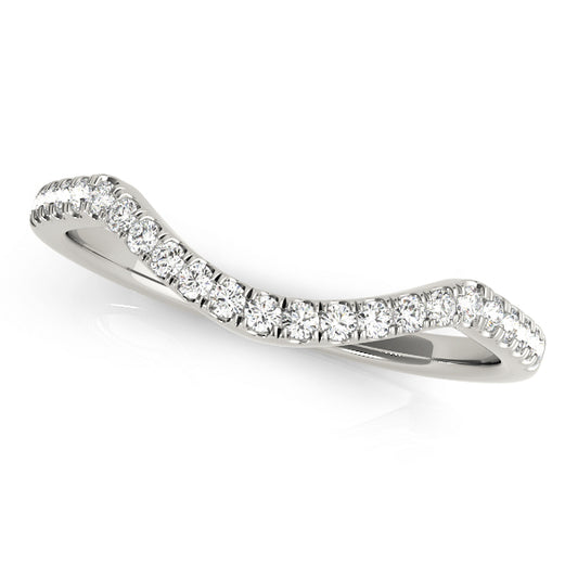 18K White Gold Wedding Band With 0.17 TCW Diamond (Lab Grown VS-SI1, E/F/G)