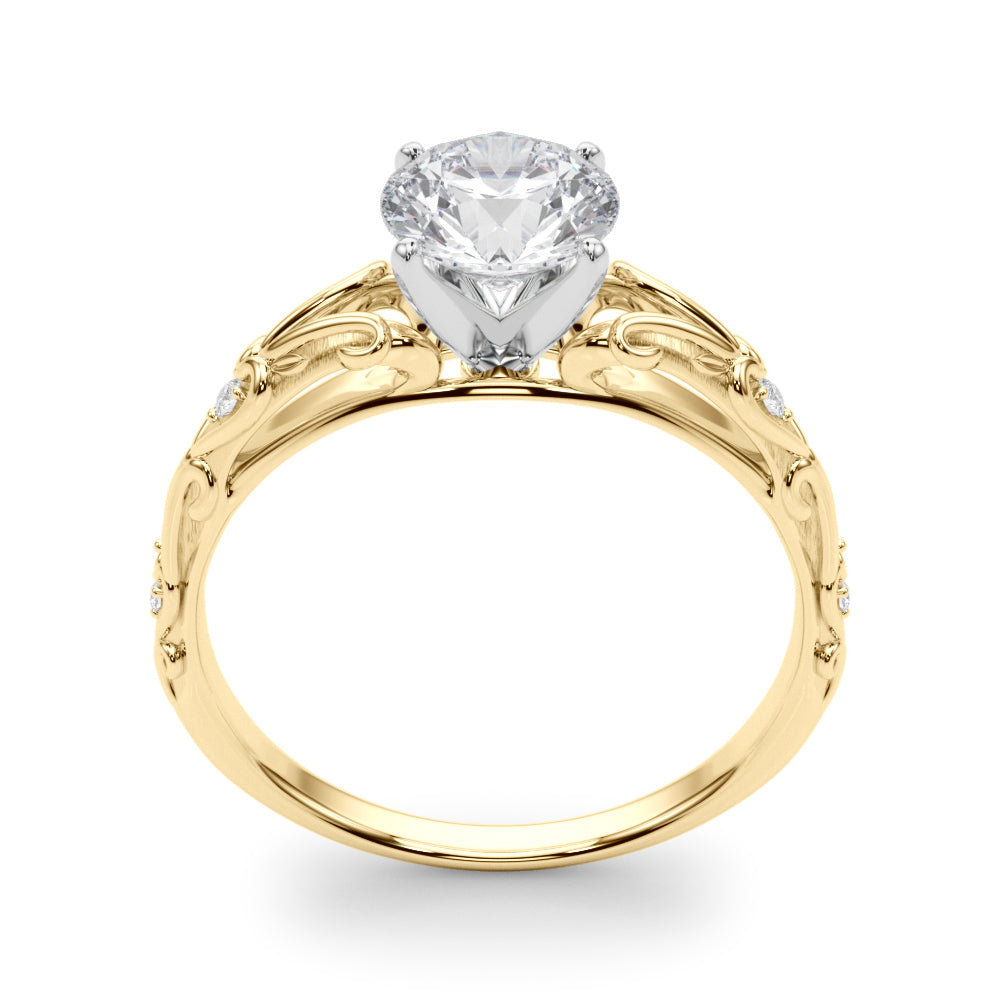 14K Yellow Gold Engagement Ring With 0.03 TCW Diamond (Lab Grown VS-SI1, E/F/G)