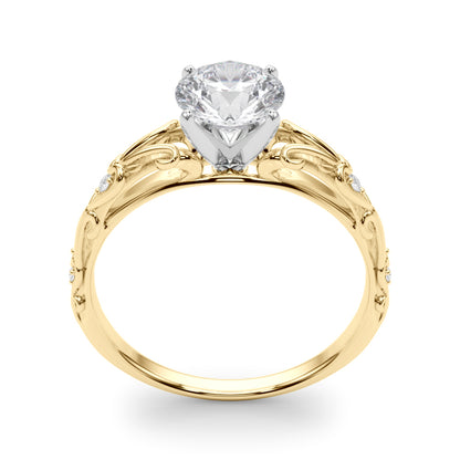 14K Yellow Gold Engagement Ring With 0.03 TCW Diamond (Lab Grown VS-SI1, E/F/G)