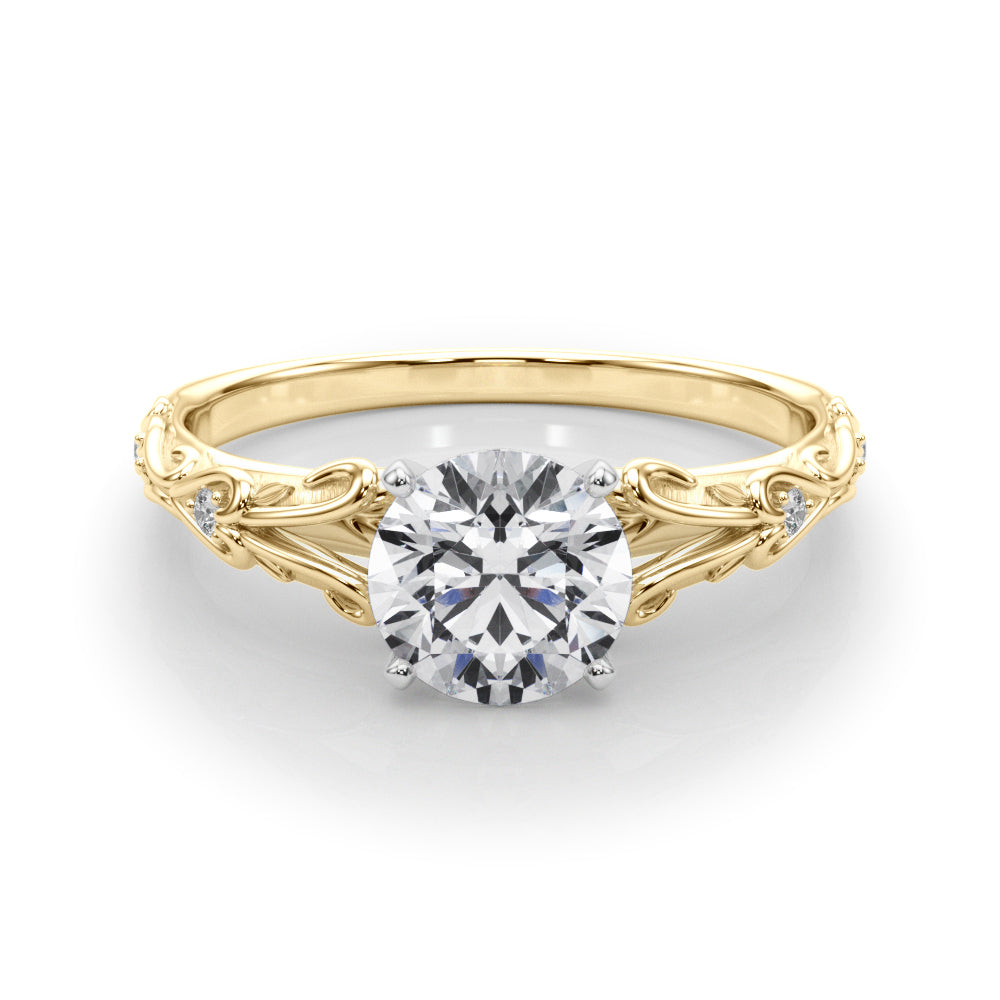14K Yellow Gold Engagement Ring With 0.03 TCW Diamond (Lab Grown VS-SI1, E/F/G)