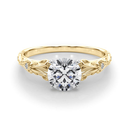 14K Yellow Gold Engagement Ring With 0.03 TCW Diamond (Lab Grown VS-SI1, E/F/G)