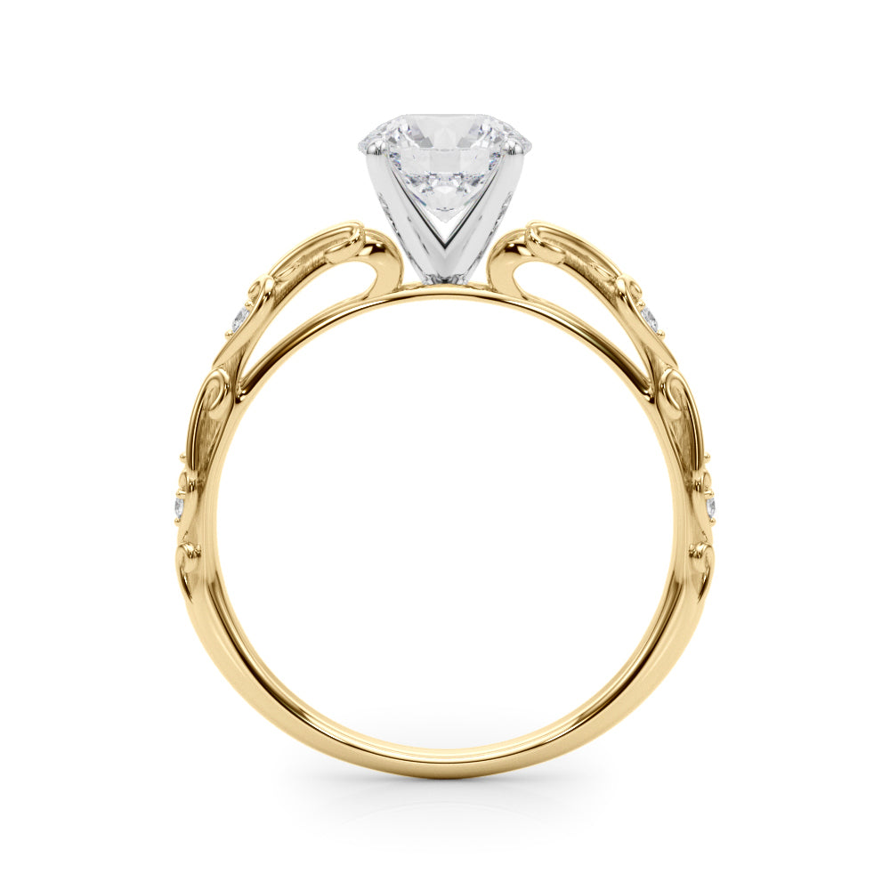14K Yellow Gold Engagement Ring With 0.03 TCW Diamond (Lab Grown VS-SI1, E/F/G)