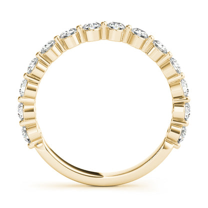 14K Yellow Gold Single Prong Wedding Band With 0.42 TCW Diamond (Lab Grown VS-SI1, E/F/G)