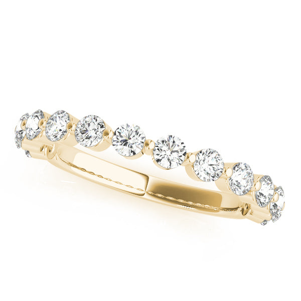 14K Yellow Gold Single Prong Wedding Band With 0.42 TCW Diamond (Lab Grown VS-SI1, E/F/G)