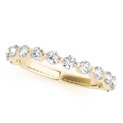 14K Yellow Gold Single Prong Wedding Band With 0.42 TCW Diamond (Lab Grown VS-SI1, E/F/G)