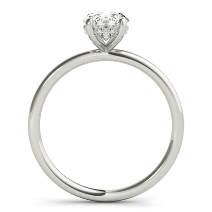 14K White Gold Engagement Ring Oval Cut Center With 0.09 TCW Diamond (Lab Grown VS-SI1, E/F/G)