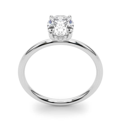 14K White Gold Engagement Ring Oval Cut Center With 0.09 TCW Diamond (Lab Grown VS-SI1, E/F/G)