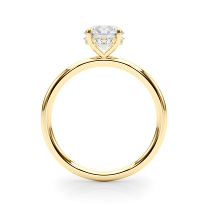 14K Yellow Gold Hidden Halo Rd Engagement Ring With 1.08 TCW Diamond (Lab Grown VS-SI1, E/F/G)