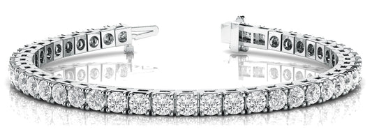 14K White Gold Bracelet In Line Prong Set With 3.02 TCW Diamond (Lab Grown VS-SI1, E/F/G)