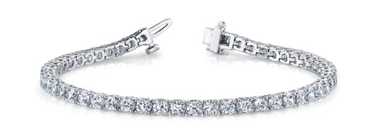 14K White Gold Bracelet In Line Prong Set With 3.24 TCW Diamond (Lab Grown VS-SI1, E/F/G)