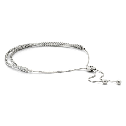 14K White Gold In Line Adjustable Tennis Bracelet With 2.34 TCW Diamond (Lab Grown VS-SI1, E/F/G)