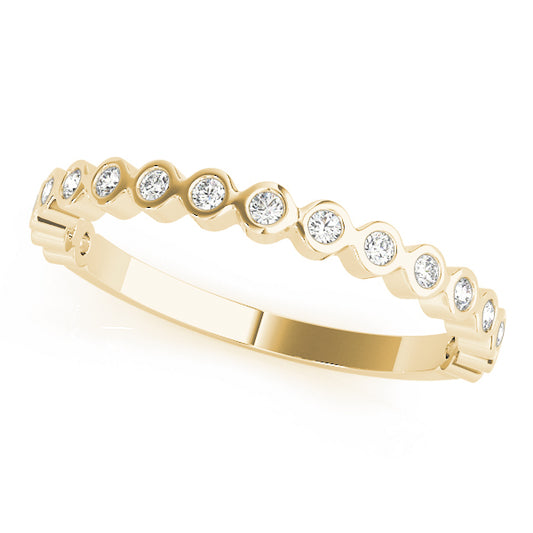 14K Yellow Gold Stackable Ring With 0.12 TCW Diamond (Lab Grown VS-SI1, E/F/G)