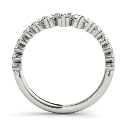 14K White Gold Chevron Graduated Diamond Band With 0.16 TCW Diamond (Lab Grown VS-SI1, E/F/G)