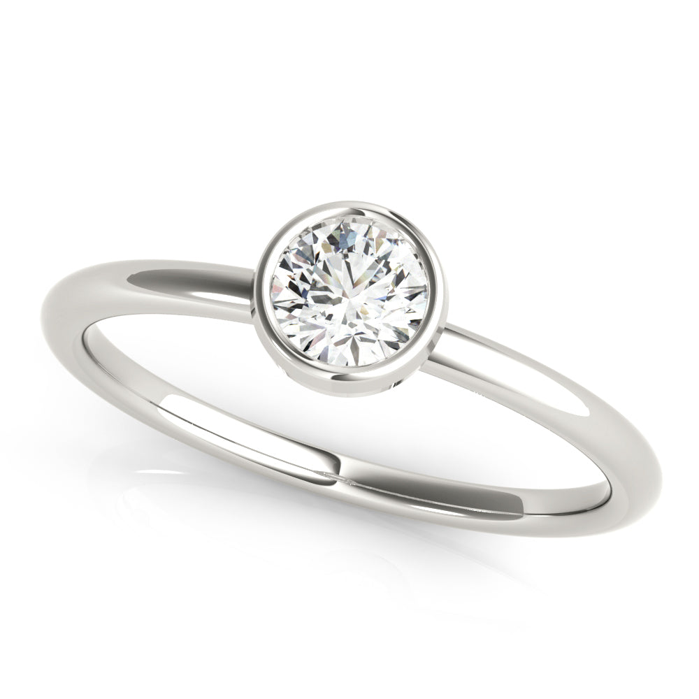 14K White Gold Round Solitaire Stackable With 0.33 TCW Diamond (Lab Grown VS-SI1, E/F/G)