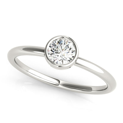 14K White Gold Round Solitaire Stackable With 0.33 TCW Diamond (Lab Grown VS-SI1, E/F/G)