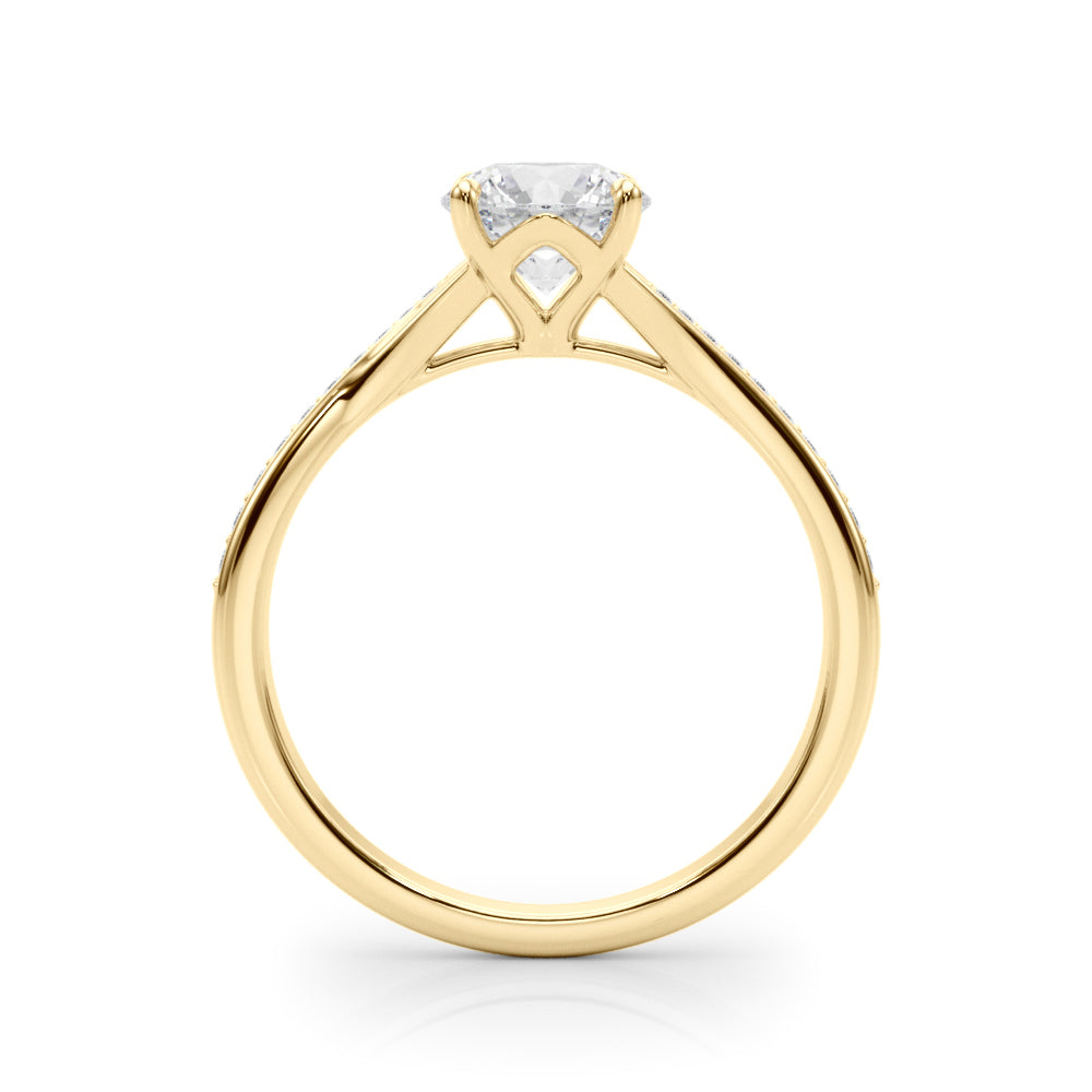 14K Yellow Gold Engagement Ring With 0.04 TCW Diamond (Lab Grown VS-SI1, E/F/G)