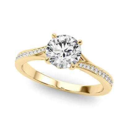 14K Yellow Gold Engagement Ring With 0.04 TCW Diamond (Lab Grown VS-SI1, E/F/G)