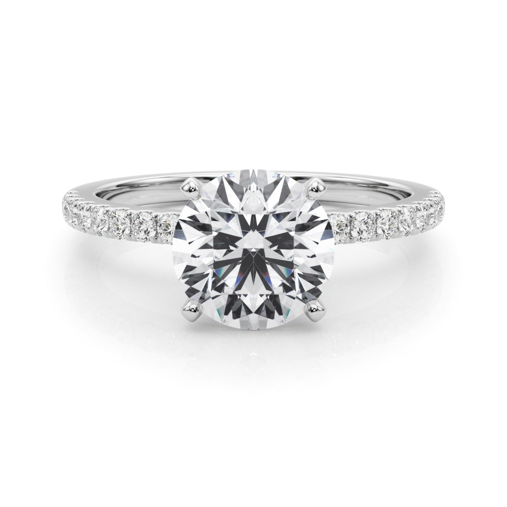 14K White Gold Engagement Ring  51162 Shank With 0.27 TCW Diamond (Lab Grown VS-SI1, E/F/G)
