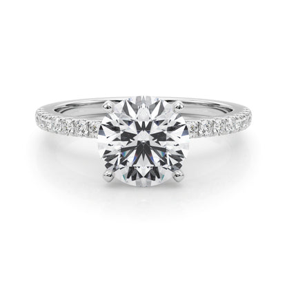 14K White Gold Engagement Ring  51162 Shank With 0.27 TCW Diamond (Lab Grown VS-SI1, E/F/G)