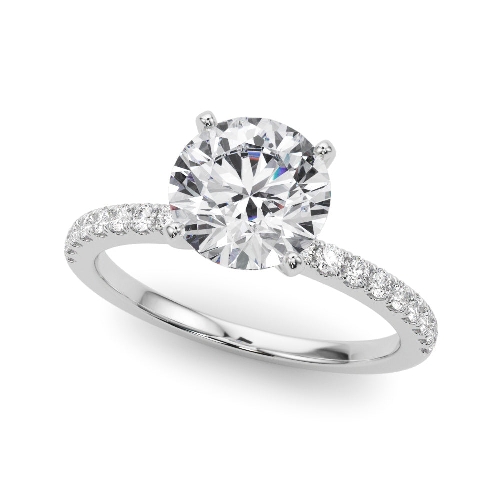 14K White Gold Engagement Ring  51162 Shank With 0.27 TCW Diamond (Lab Grown VS-SI1, E/F/G)