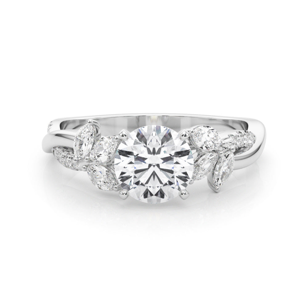 18K White Gold Rd & Mq Twisted Shank Engagement With 0.40 TCW Diamond (Lab Grown VS-SI1, E/F/G)