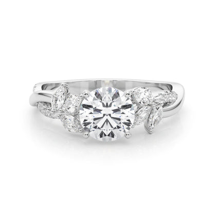 18K White Gold Rd & Mq Twisted Shank Engagement With 0.40 TCW Diamond (Lab Grown VS-SI1, E/F/G)
