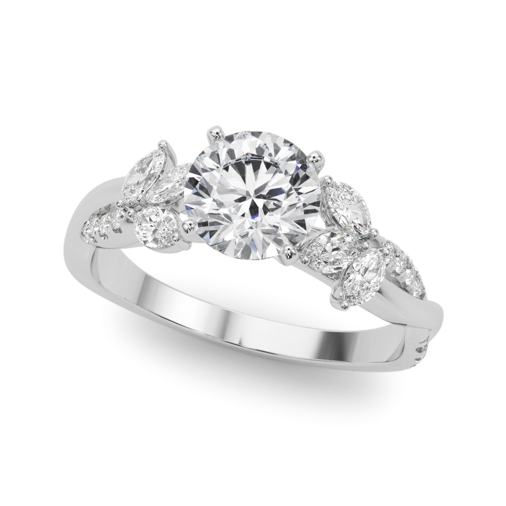 18K White Gold Rd & Mq Twisted Shank Engagement With 0.40 TCW Diamond (Lab Grown VS-SI1, E/F/G)