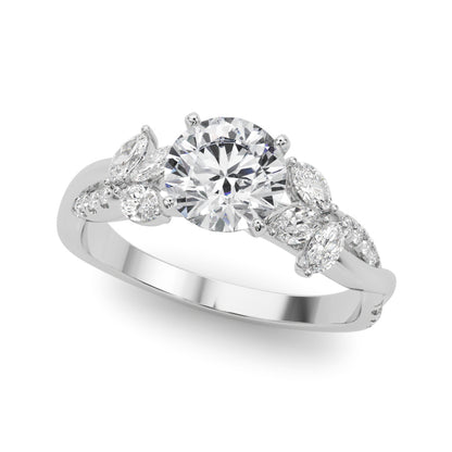 18K White Gold Rd & Mq Twisted Shank Engagement With 0.40 TCW Diamond (Lab Grown VS-SI1, E/F/G)
