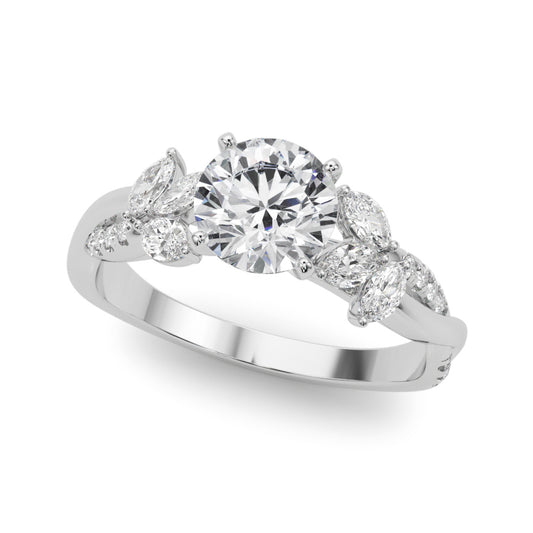 18K White Gold Rd & Mq Twisted Shank Engagement With 0.40 TCW Diamond (Lab Grown VS-SI1, E/F/G)