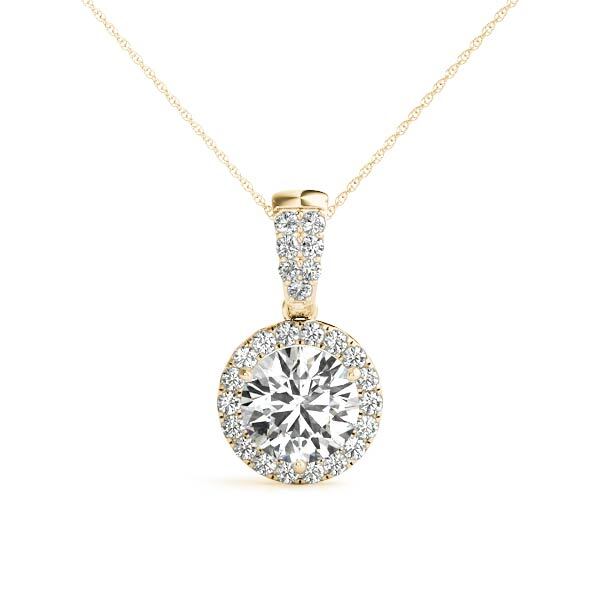 14K Yellow Gold Pendants Halo With 0.37 TCW Diamond (Lab Grown VS-SI1, E/F/G)