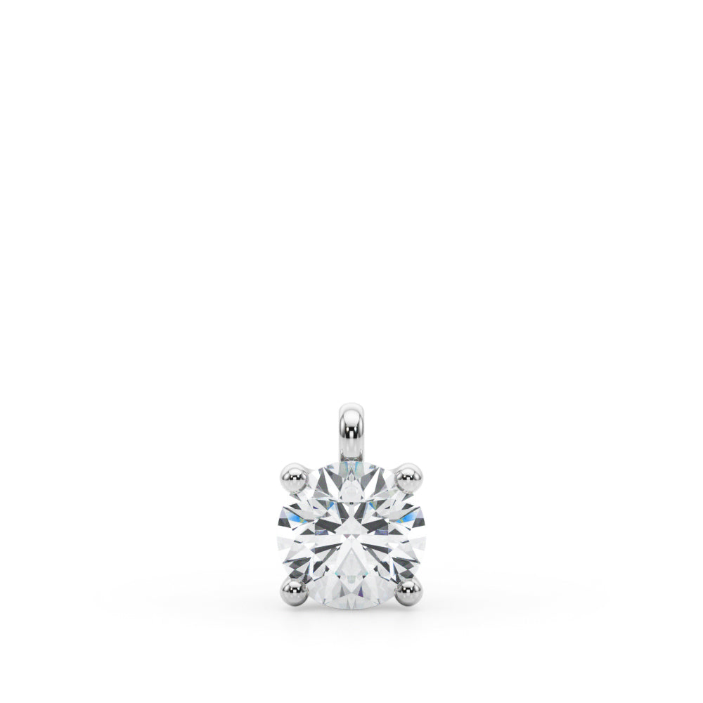 14K White Gold Round Solitaire Pendant With 0.50 TCW Diamond (Lab Grown VS-SI1, E/F/G)