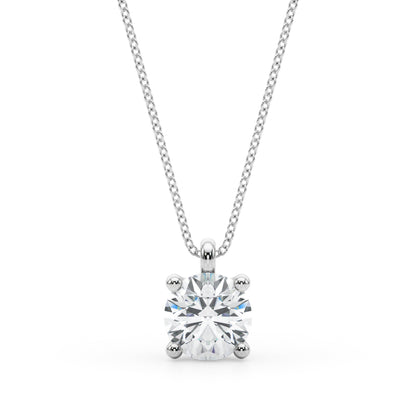 14K White Gold Round Solitaire Pendant With 0.50 TCW Diamond (Lab Grown VS-SI1, E/F/G)