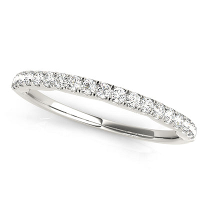 14K White Gold Wedding Bands Prong Set With 0.33 TCW Diamond (Lab Grown VS-SI1, E/F/G)