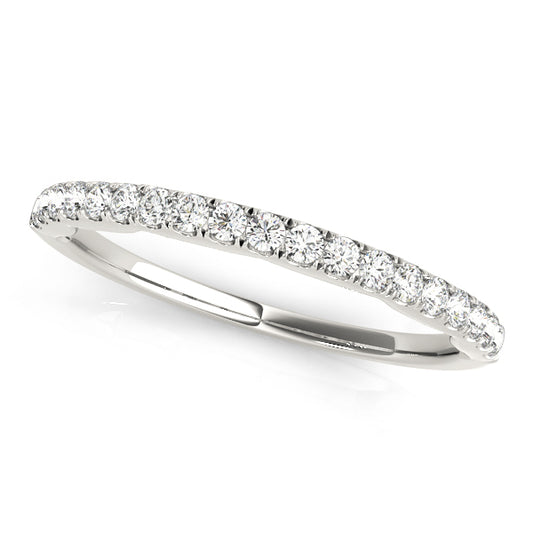 14K White Gold Wedding Bands Prong Set With 0.33 TCW Diamond (Lab Grown VS-SI1, E/F/G)