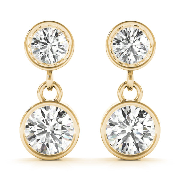 14K Yellow Gold Earrings Single Stone With 0.25 TCW Diamond (Lab Grown VS-SI1, E/F/G)
