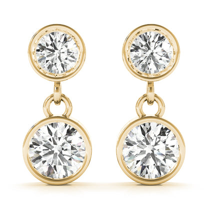 14K Yellow Gold Earrings Single Stone With 0.25 TCW Diamond (Lab Grown VS-SI1, E/F/G)