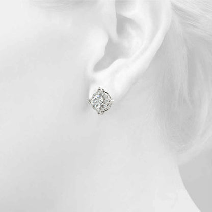 14K White Gold Fashion Earrings With 0.63 TCW Diamond (Lab Grown VS-SI1, E/F/G)