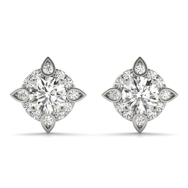 14K White Gold Fashion Earrings With 0.63 TCW Diamond (Lab Grown VS-SI1, E/F/G)