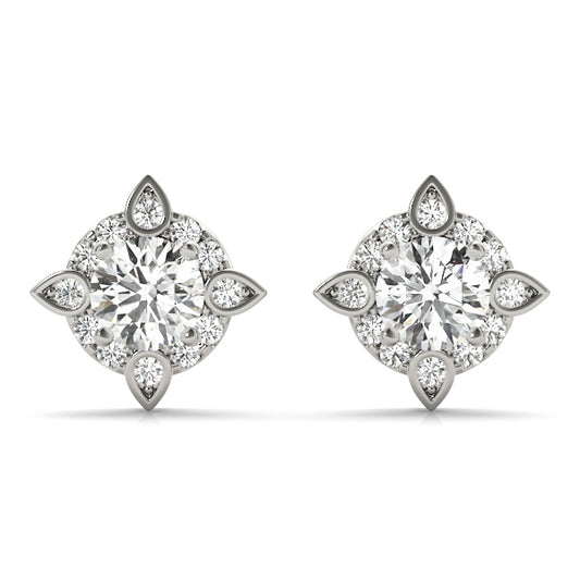 14K White Gold Fashion Earrings With 0.63 TCW Diamond (Lab Grown VS-SI1, E/F/G)