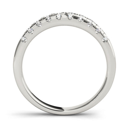 14K White Gold Wedding Bands Prong Set With 0.50 TCW Diamond (Lab Grown VS-SI1, E/F/G)