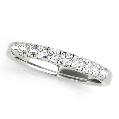 14K White Gold Wedding Bands Prong Set With 0.50 TCW Diamond (Lab Grown VS-SI1, E/F/G)